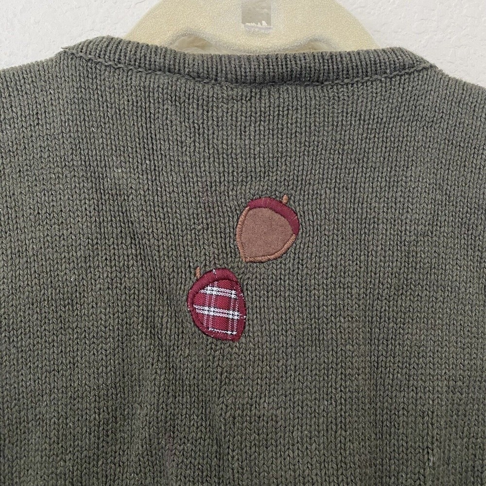 Bobbie Brooks Womens Size Large Fall Harvest Pumpkin Corn Print Vest Green - Picture 4 of 8